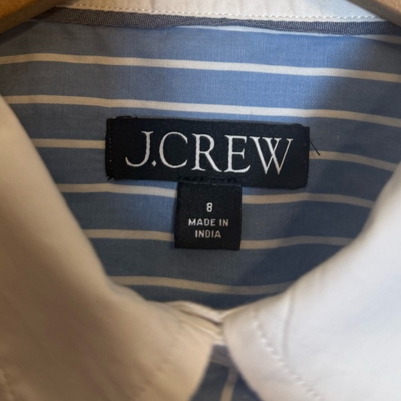 J. Crew Relaxed-fit cropped cotton poplin shirt in easy stripe - Picture 4 of 7
